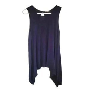 Rolla Coster Women's Navy Cotton/Poly/Spandex Knit Sleeveless Swing Tank Top NEW